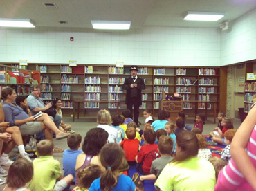 Photo of magic show in school library
